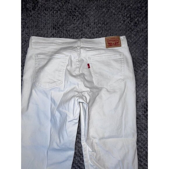 LEVI'S Womens White Stretch Denim Classic Straight Leg Jeans Size 29 - Picture 6 of 10